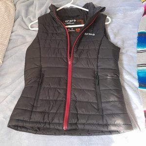Black xs ORORO puffy vest with optional heat